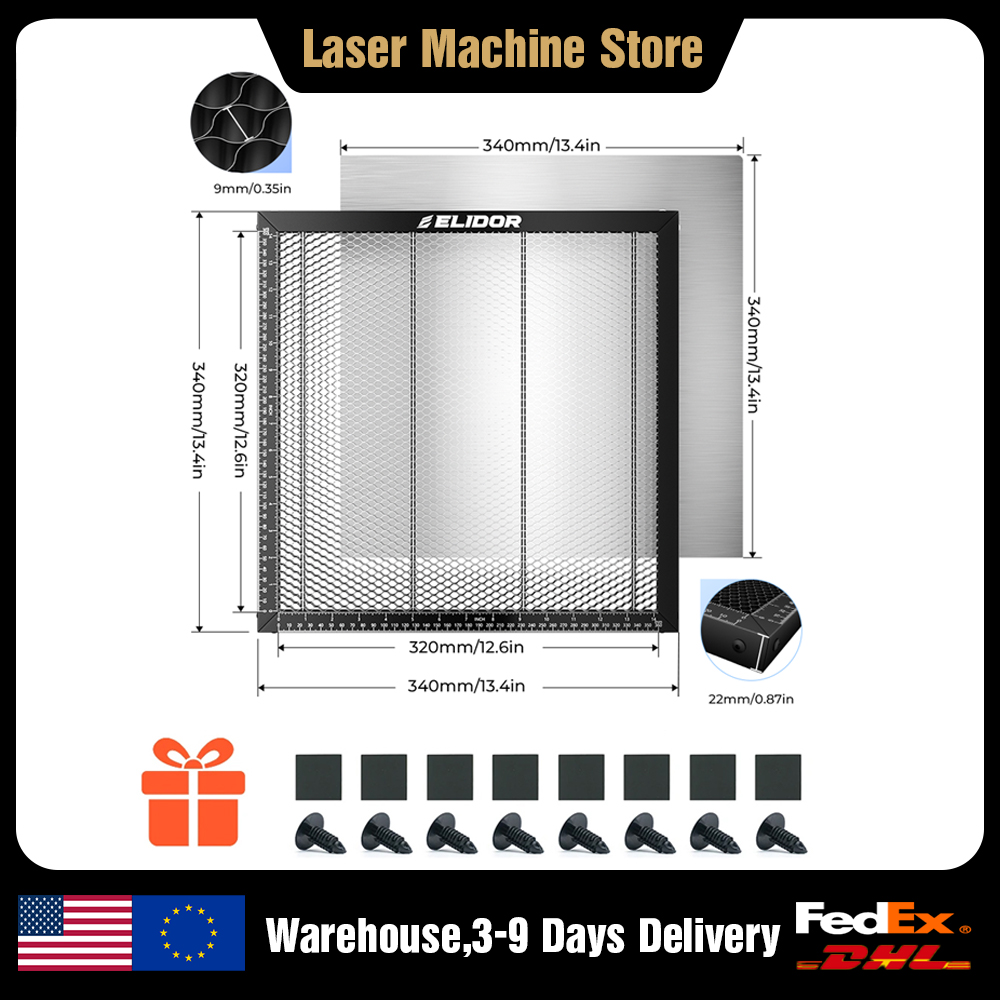 Industrial Laser Table - ELIDOR Laser Honeycomb Working Table 340x340mm