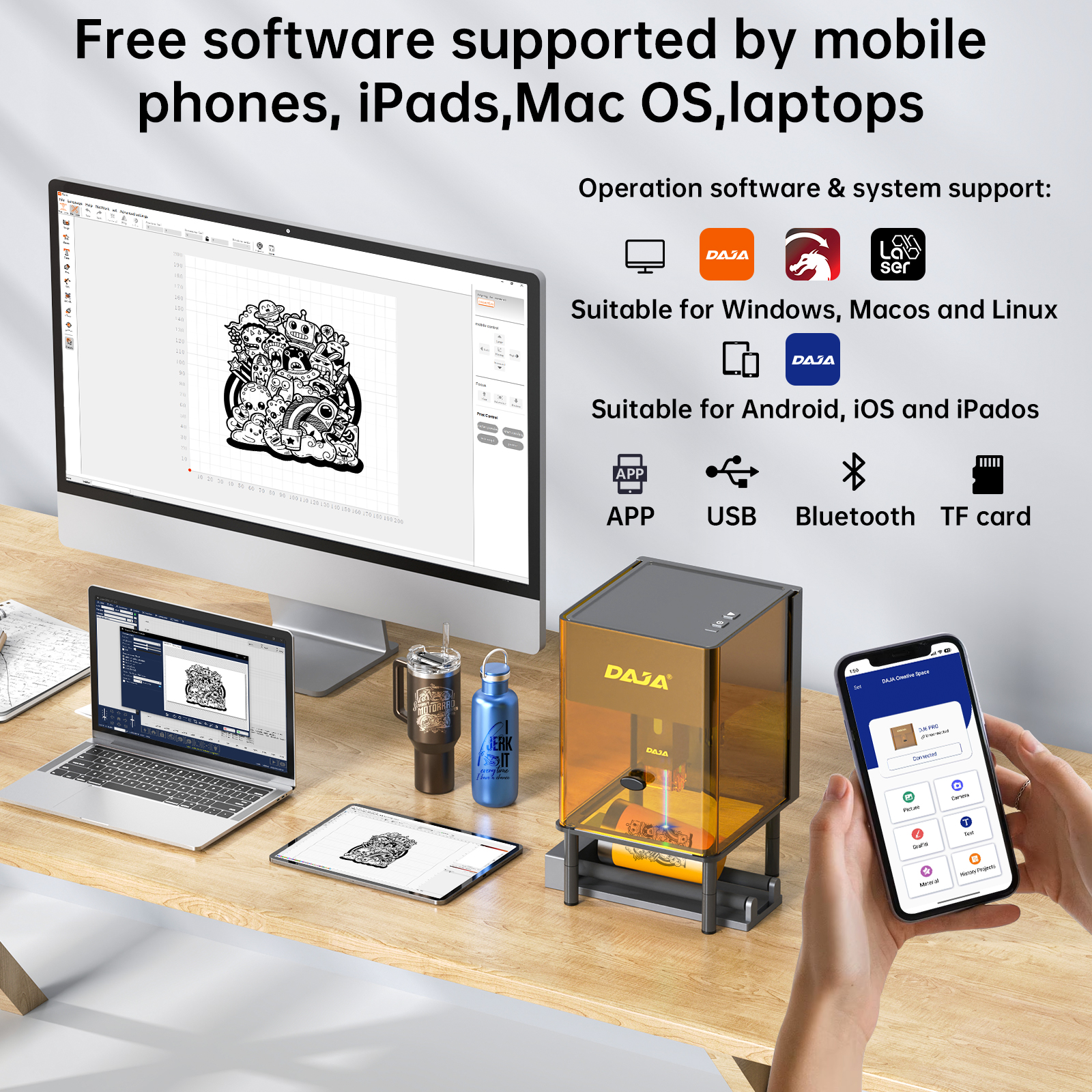DAJA DJ6 Pro Mini Laser Engrav - Laser Engraving Software 评论和价格