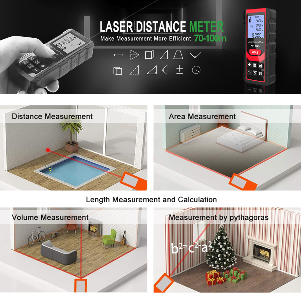 Noyafa NF-271 Laser Distance M - Industrial Laser Tape Measure 评论和价格