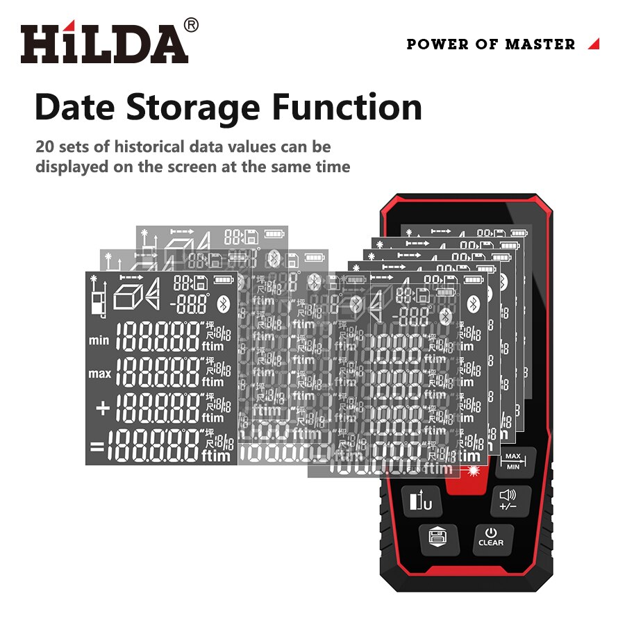 HILDA Laser Distance 50M/100M/ - Industrial Laser Tape Measure 评论和价格