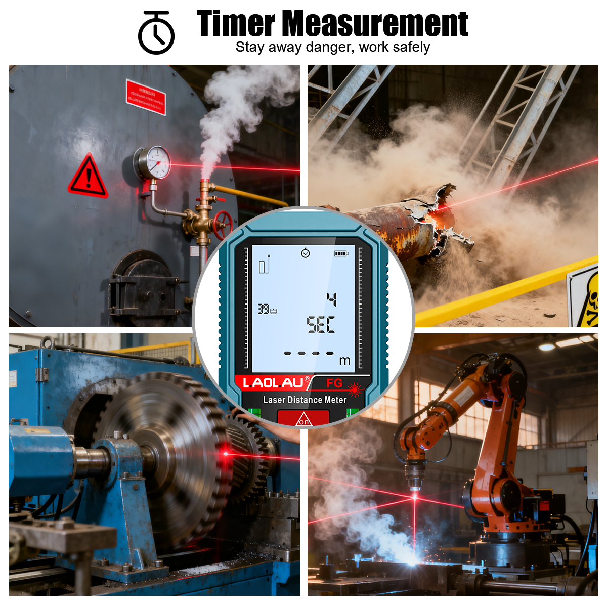 Laser Meter Digital Tape Timer - Industrial Laser Tape Measure 评论和价格