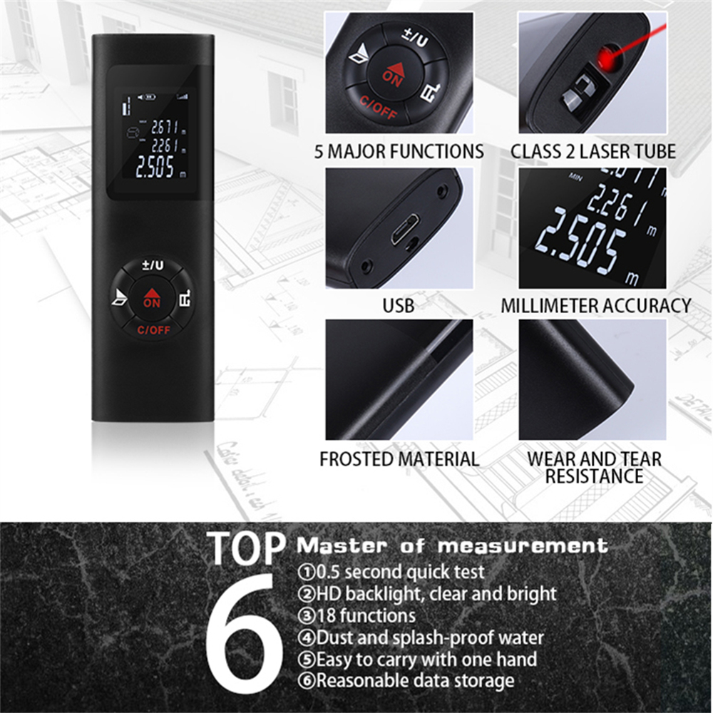 40M Laser Distance Meter Laser - Industrial Laser Tape Measure 评论和价格
