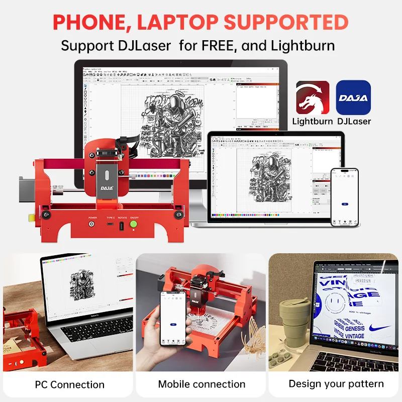 DAJA A7 Laser Engraver 5W Mini - Laser Engraving Software 评论和价格