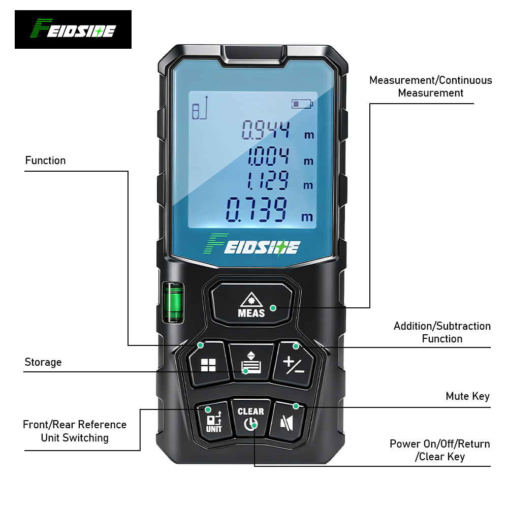 FEIDSIDE 50M/120M Handheld Las - Industrial Laser Tape Measure 评论和价格