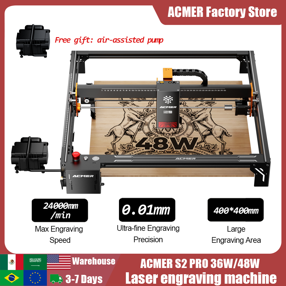 ACMER S2 PRO 36W/48W Laser Eng - Laser Engraving Software 评论和价格